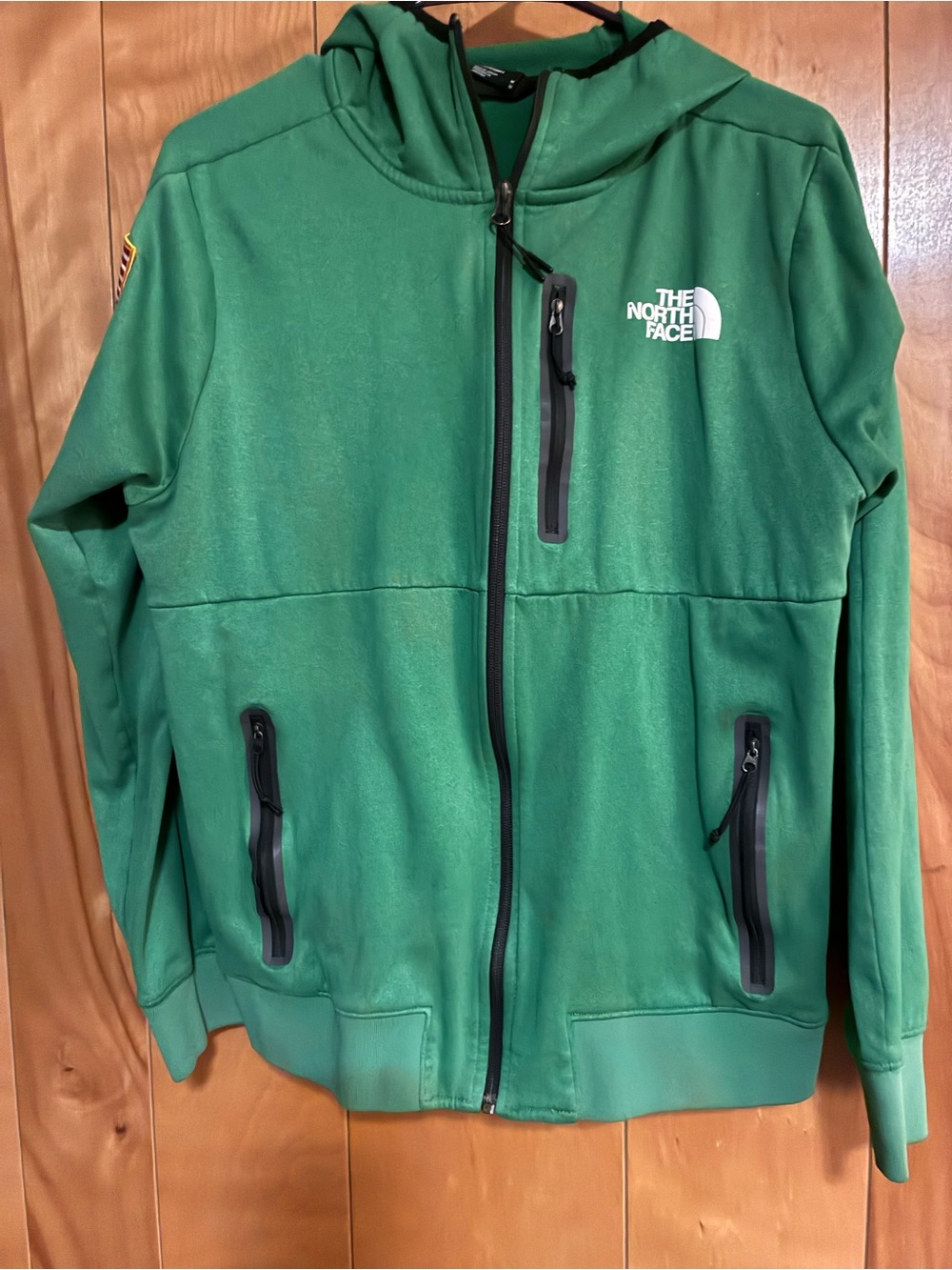 The North Face Green Full-Zip Hoodie Jacket Sz M